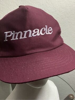 🔊 Vintage 80s Wear-Guard Pinnacle Trucker Hat Maroon Snapback Made in Taiwan
